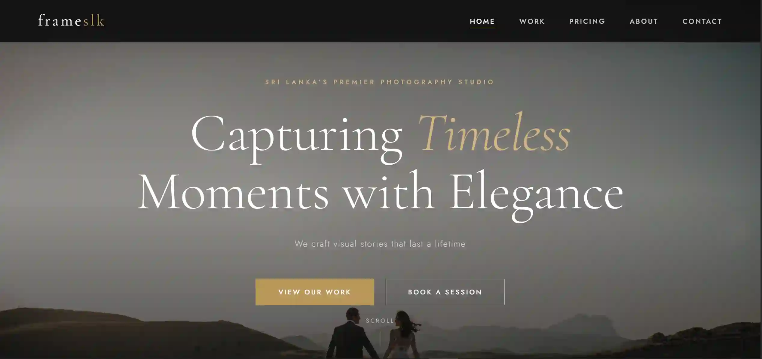 Frames LK photography website screenshot