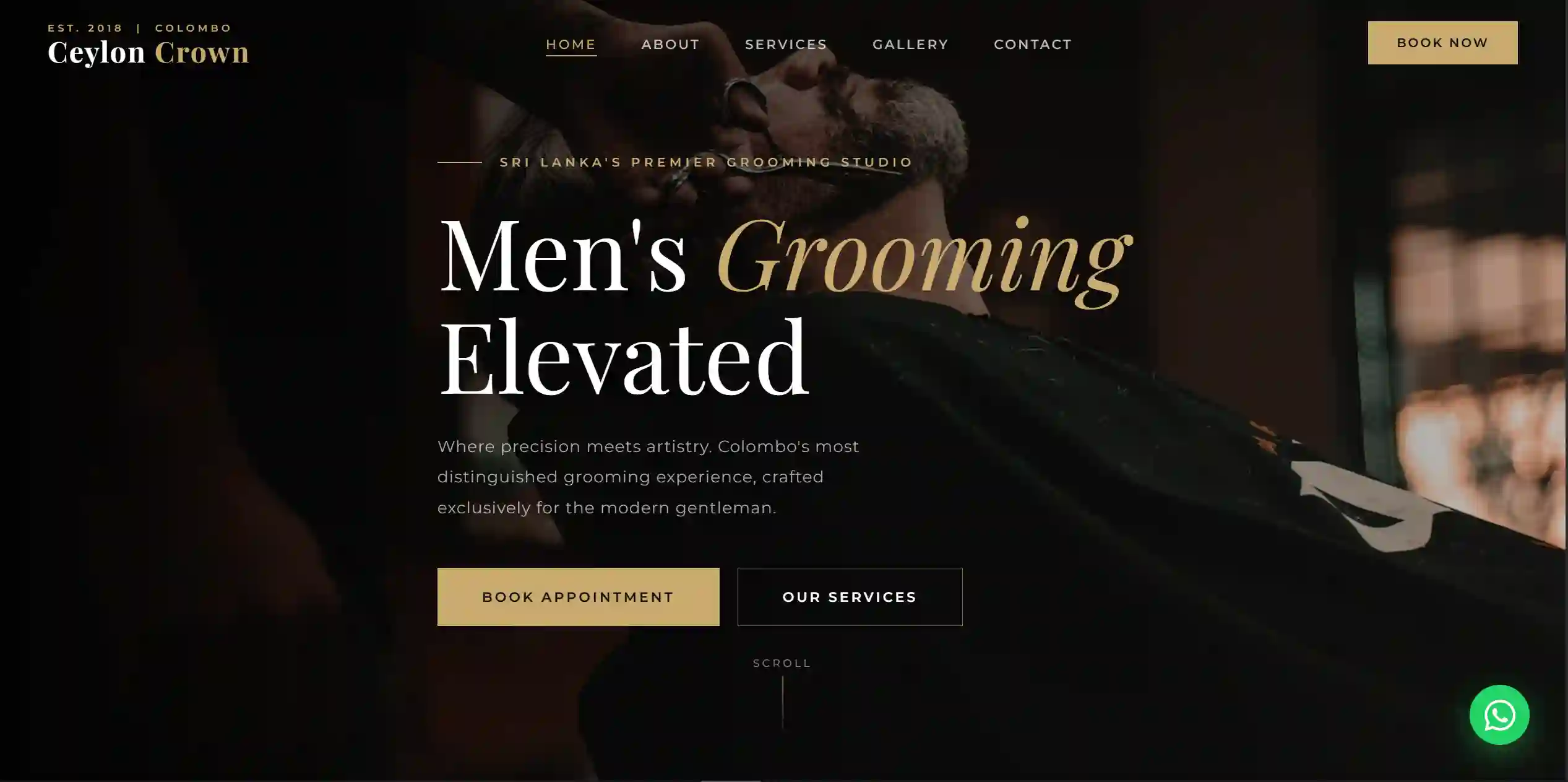Salon grooming website screenshot