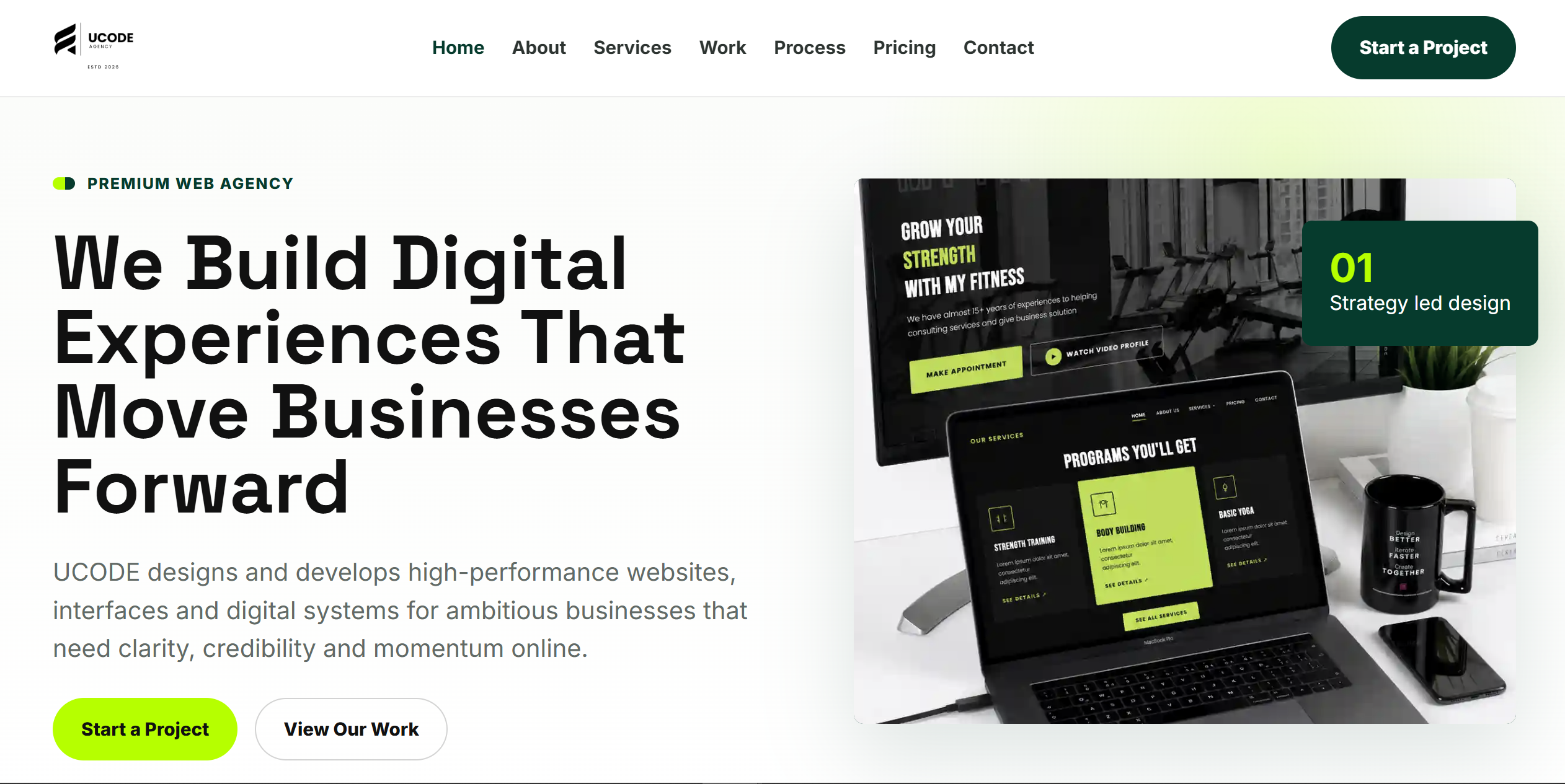 UCODE Agency Website Landing Page